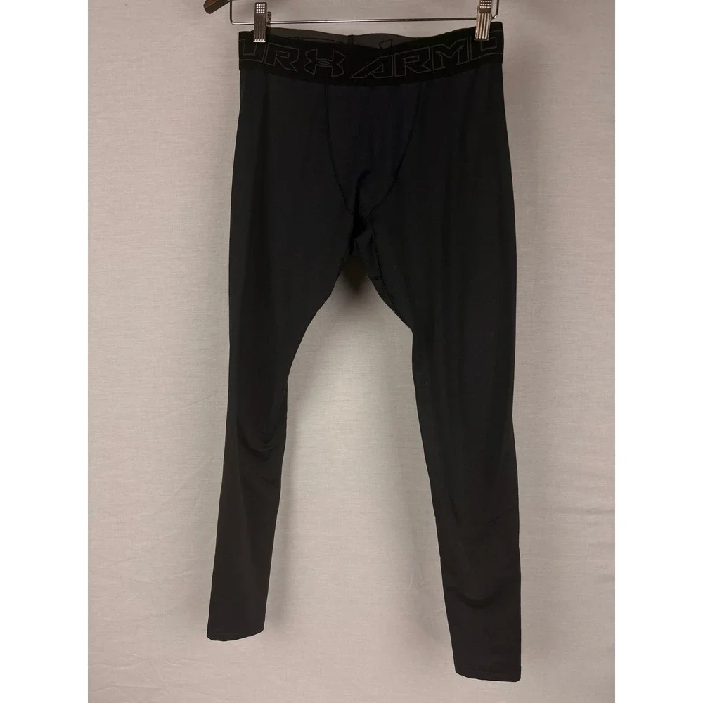 Under Armour Boys ColdGear Compression Leggings Black Tights Large‎